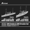 FlyHawk Model FH1316 SMS Emden & SMS Dresden Set 1/700